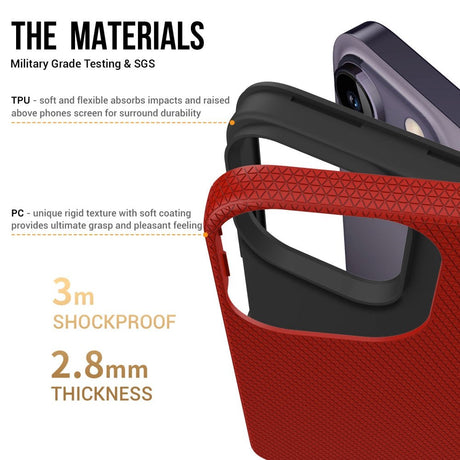 iPhone 15 Pro Plastik Håndværker Cover - Rød