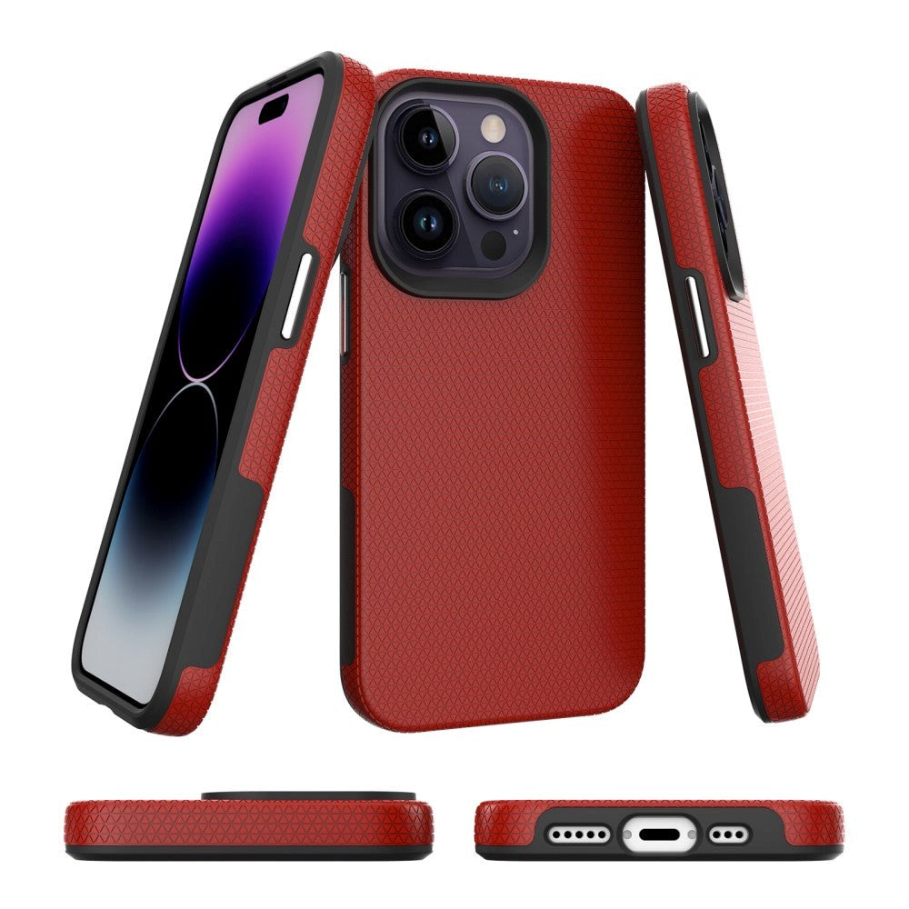 iPhone 15 Pro Plastik Håndværker Cover - Rød