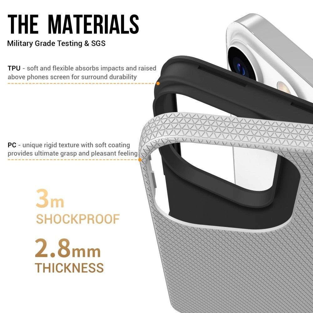 iPhone 15 Pro Plastik Håndværker Cover - Sølv