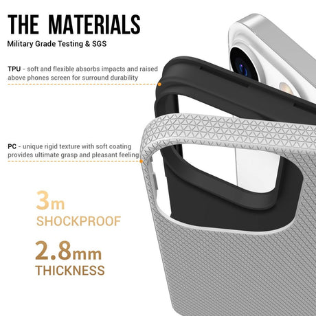 iPhone 15 Pro Plastik Håndværker Cover - Sølv