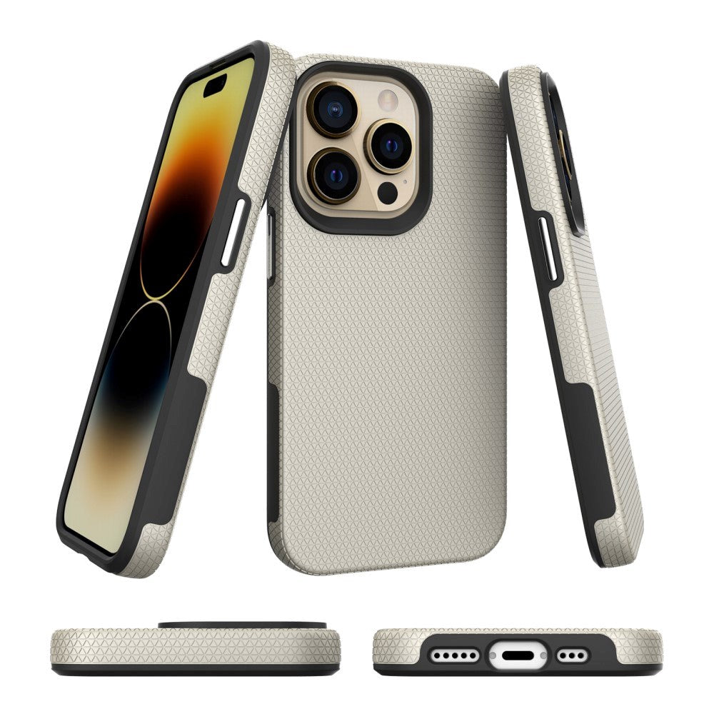 iPhone 15 Pro Max Plastik Håndværker Cover - Champagne Guld