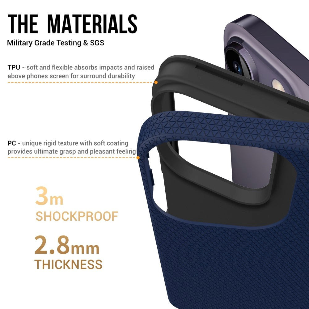 iPhone 15 Pro Max Plastik Håndværker Cover - Mørkeblå