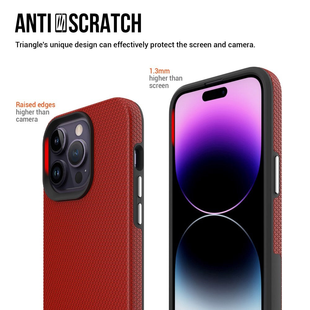 iPhone 15 Pro Max Plastik Håndværker Cover - Rød