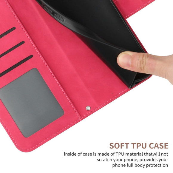 iPhone 15 Pro Læder Cover m. Pung & Strop - Solsikke Indgravering - Lyserød