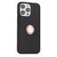 iPhone 15 Pro Max Fleksibelt Plastik Cover m. Ring Kickstand - Sort m. Magnetisk Rose Gold Ring