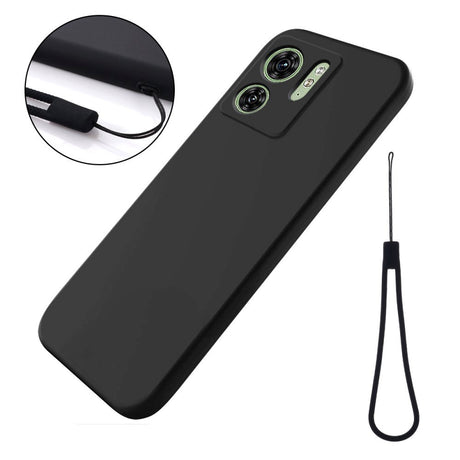 Motorola Edge 40 Liquid Silikone Cover m. Strop - Sort