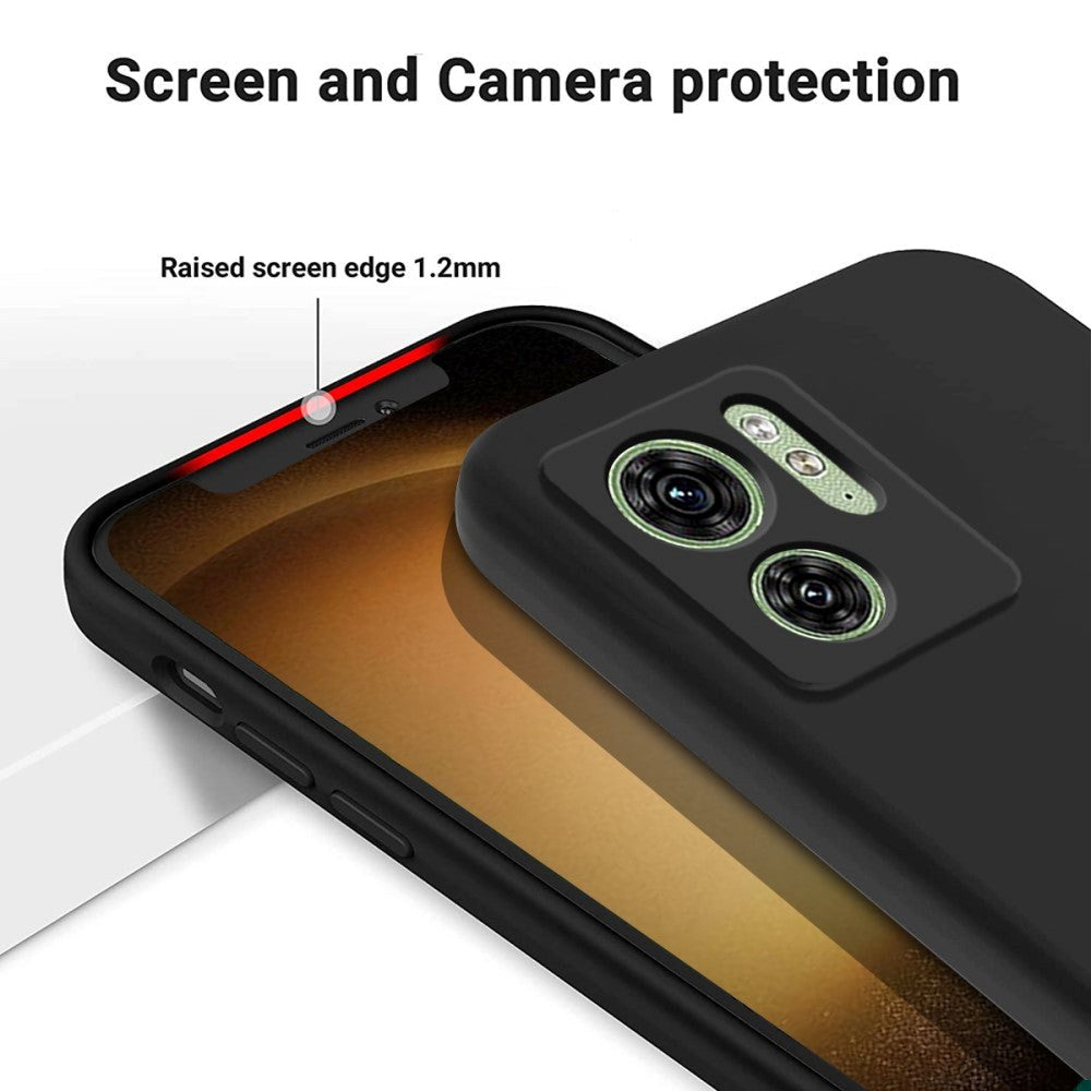 Motorola Edge 40 Liquid Silikone Cover m. Strop - Sort