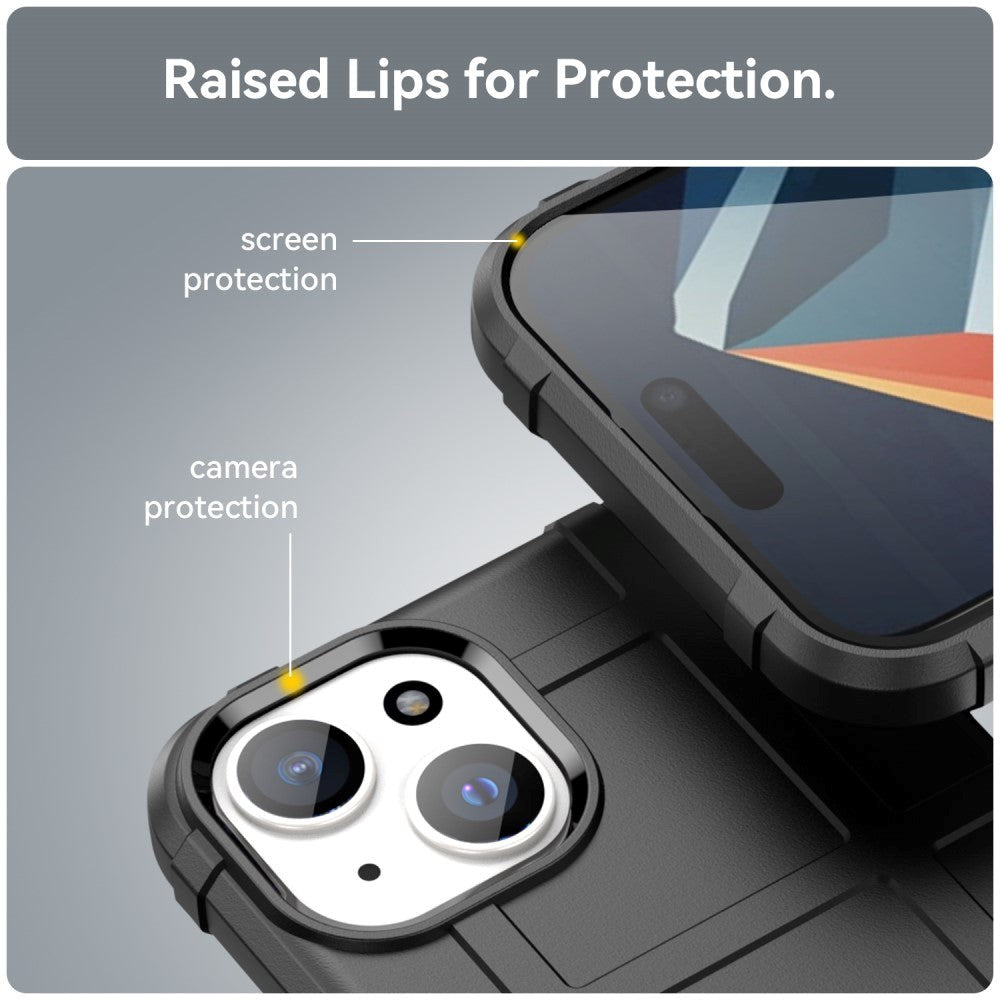 iPhone 15 Rugged Shield Series Håndværker Cover - Sort