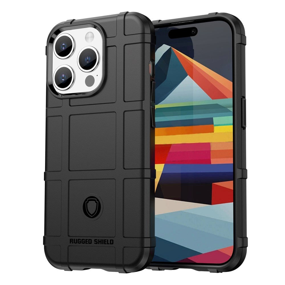 iPhone 15 Pro Rugged Shield Series Håndværker Cover - Sort