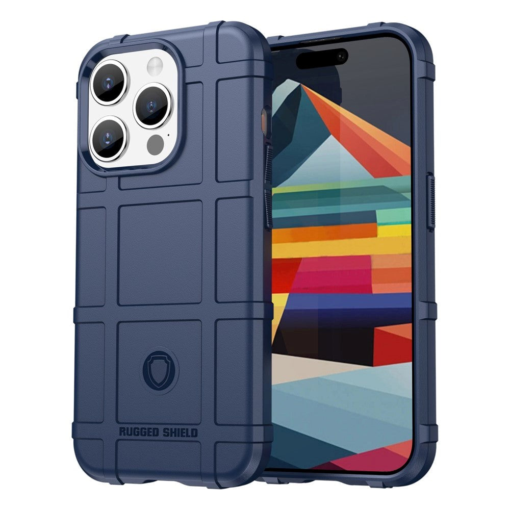 iPhone 15 Pro Rugged Shield Series Håndværker Cover - Mørkeblå