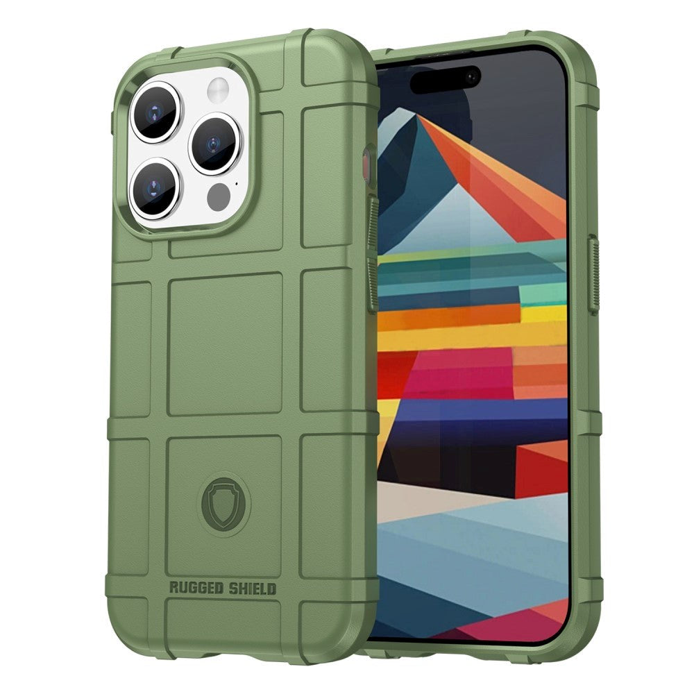 iPhone 15 Pro Rugged Shield Series Håndværker Cover - Grøn
