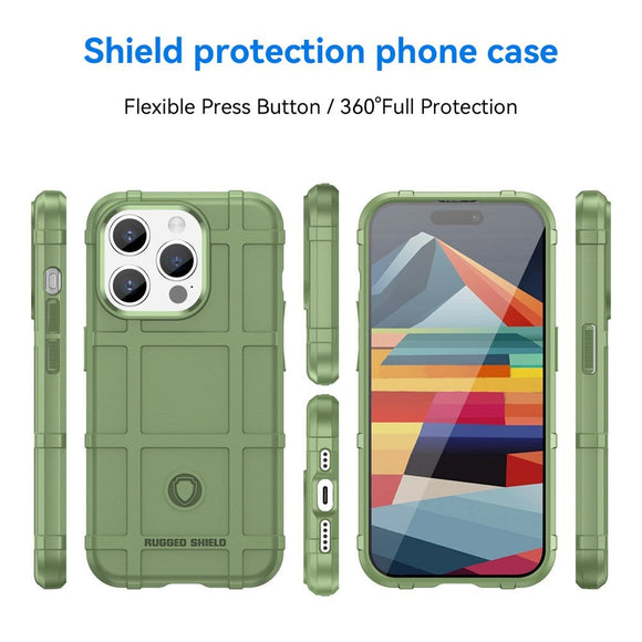 iPhone 15 Pro Rugged Shield Series Håndværker Cover - Grøn