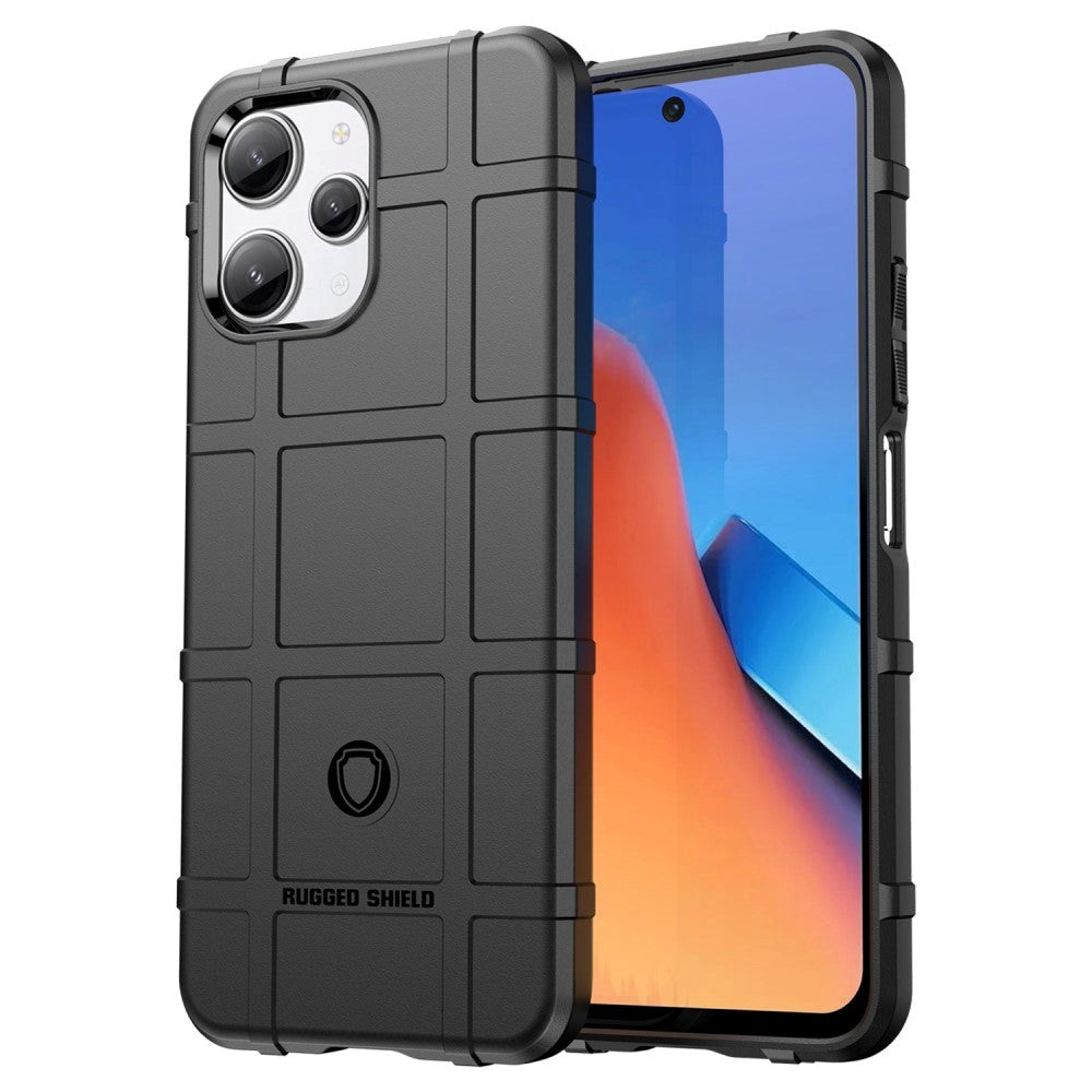 Xiaomi Redmi 12 (4G) / 12 (5G) / Poco M6 Pro (5G) Rugged Shield Series Håndværker Cover - Sort