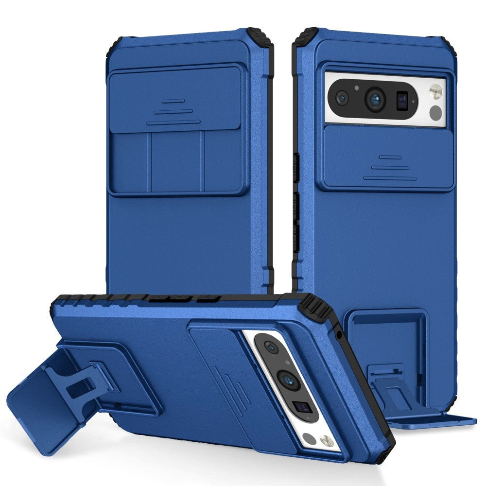 Google Pixel 8 Pro Håndværker Cover m. Kickstand & Cam Slider - Blå