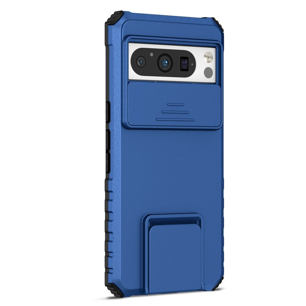 Google Pixel 8 Pro Håndværker Cover m. Kickstand & Cam Slider - Blå