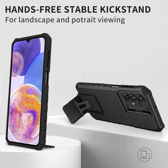 EIDERWOOD Samsung Galaxy A23 / A23 (5G) Håndværker Cover m. Kickstand & Cam Slider - Sort