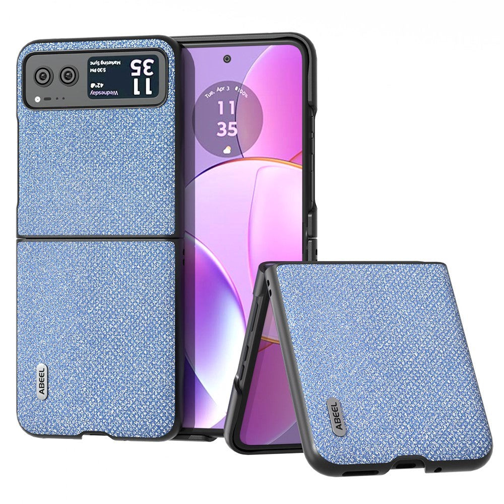 Motorola Razr 40 Ultra Hårdt Plastik Cover m. Rhinsten - Blå