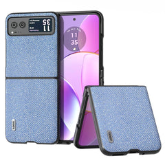 Motorola Razr 40 Ultra Hårdt Plastik Cover m. Rhinsten - Blå