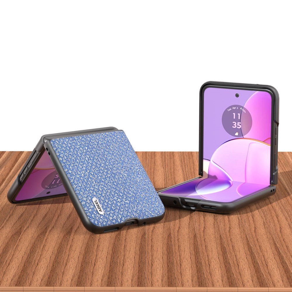Motorola Razr 40 Ultra Hårdt Plastik Cover m. Rhinsten - Blå