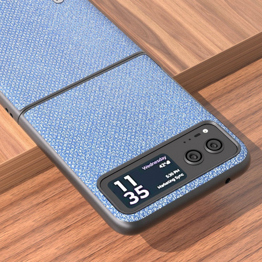 Motorola Razr 40 Ultra Hårdt Plastik Cover m. Rhinsten - Blå