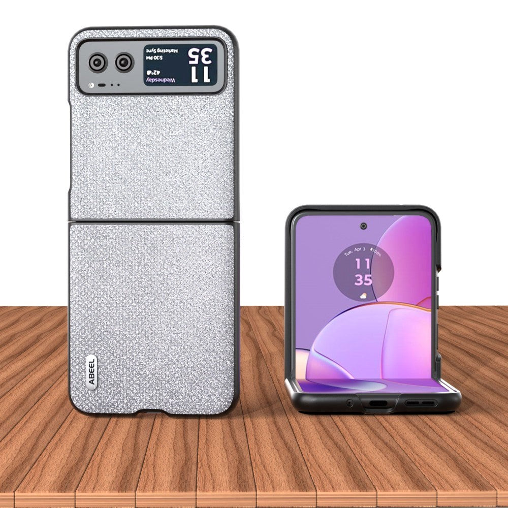 Motorola Razr 40 Ultra Hårdt Plastik Cover m. Rhinsten - Sølv