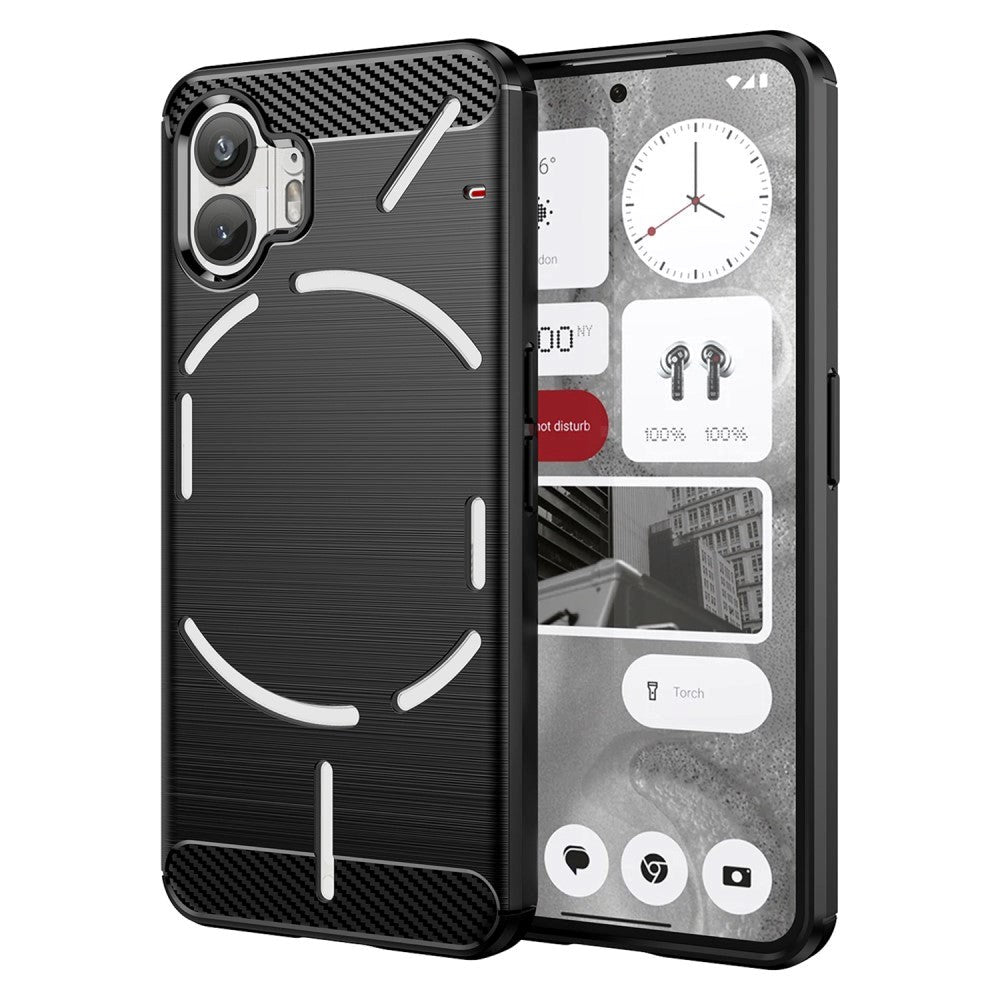 Nothing Phone (2) Brushed Carbon Cover - Sort