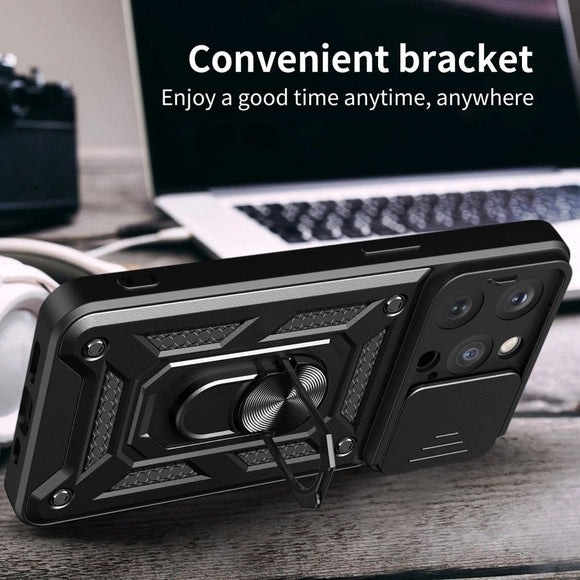iPhone 15 Pro Håndværker Cover m. Magnetisk Kickstand & Cam Slider - Guld