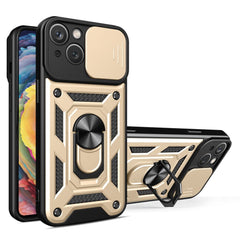 iPhone 15 Håndværker Cover m. Magnetisk Kickstand & Cam Slider - Guld