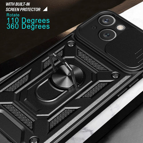 iPhone 15 Håndværker Cover m. Magnetisk Kickstand & Cam Slider - Guld