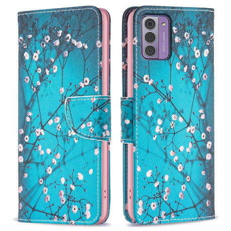 Nokia G42 Læder Cover m. Pung - Blomstring