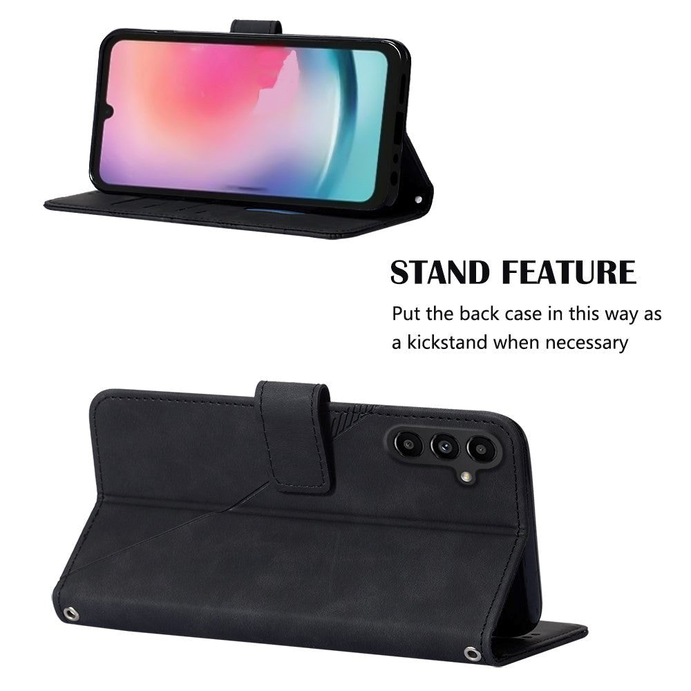 Samsung Galaxy S23 FE Læder Cover m. Pung og Skulderstrop - Sort