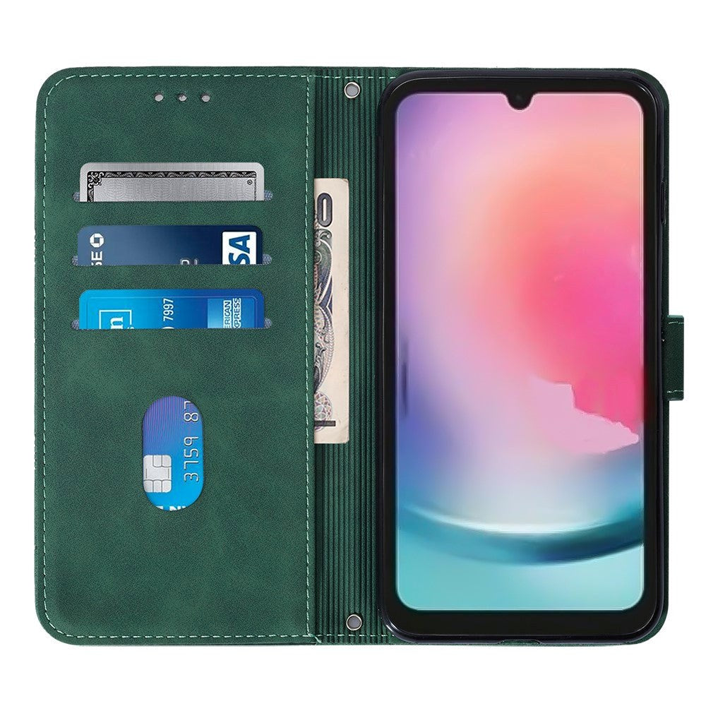 Samsung Galaxy S23 FE Læder Cover m. Pung og Skulderstrop - Grøn