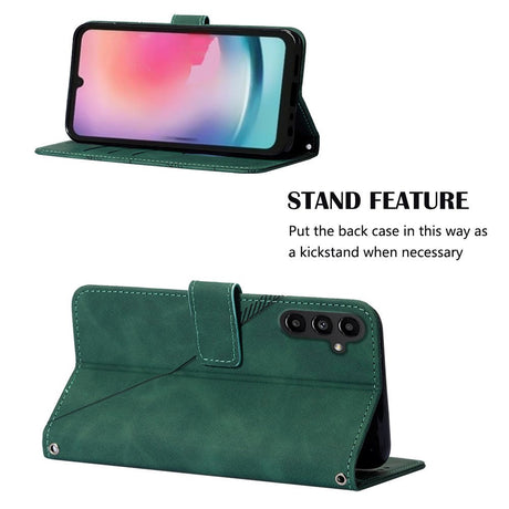 Samsung Galaxy S23 FE Læder Cover m. Pung og Skulderstrop - Grøn