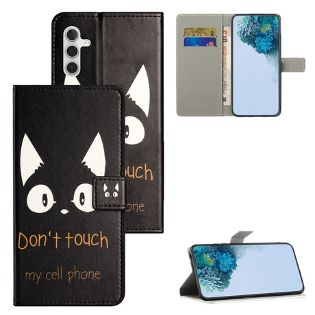 Samsung Galaxy A25 (5G) Læder Cover m. Pung & Ståfunktion - "Don't Touch My Cell Phone"