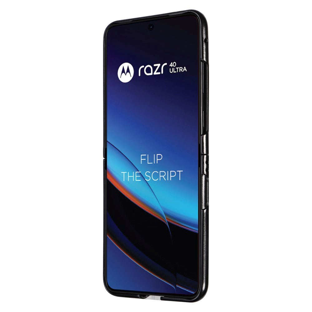 Motorola Razr 40 Ultra Slim Læderbetrukket Cover - Sort