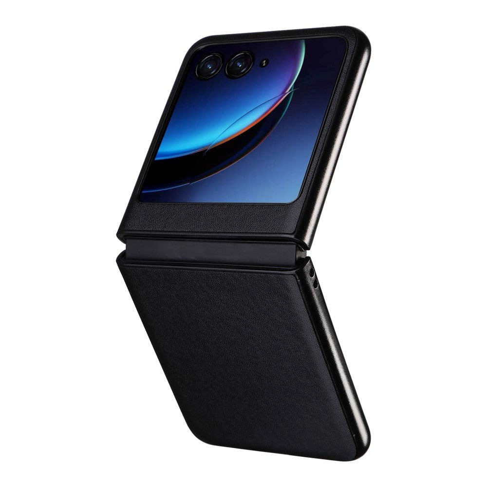 Motorola Razr 40 Ultra Slim Læderbetrukket Cover - Sort
