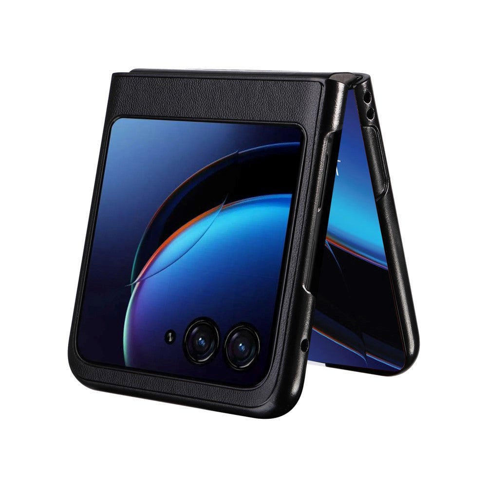 Motorola Razr 40 Ultra Slim Læderbetrukket Cover - Sort