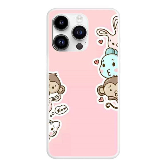 iPhone 15 Pro Fleksibelt Plastik Cover m. Print - Søde Figurer