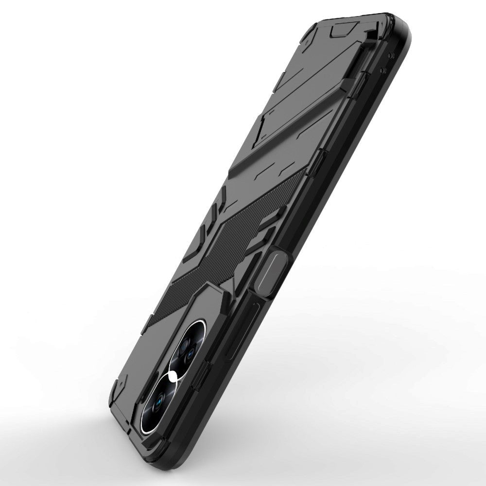 Honor 90 Lite Hybrid Håndværker Cover m. Kickstand - Sort