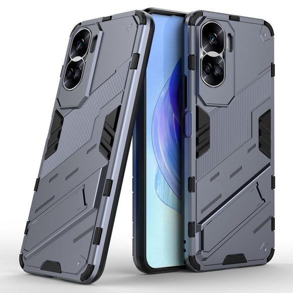 Honor 90 Lite Hybrid Håndværker Cover m. Kickstand - Grå