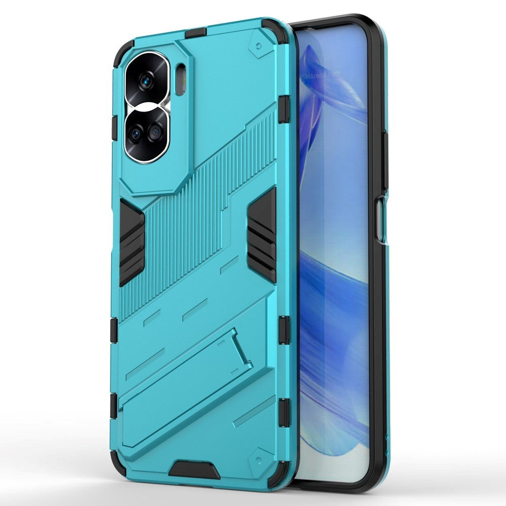 Honor 90 Lite Hybrid Håndværker Cover m. Kickstand - Lyseblå