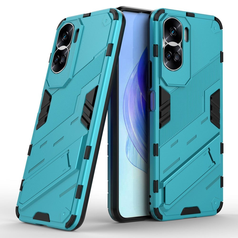 Honor 90 Lite Hybrid Håndværker Cover m. Kickstand - Lyseblå