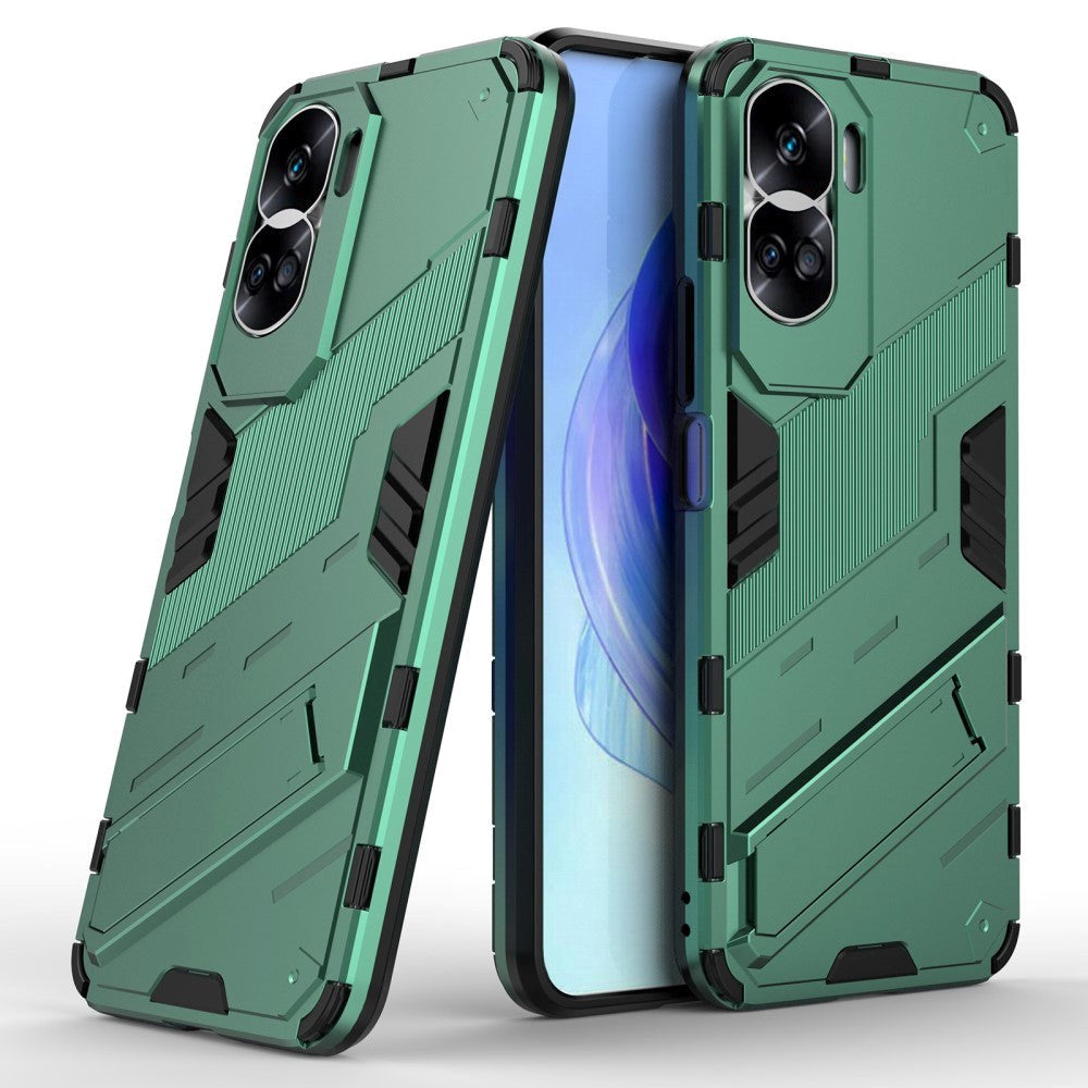 Honor 90 Lite Hybrid Håndværker Cover m. Kickstand - Grøn