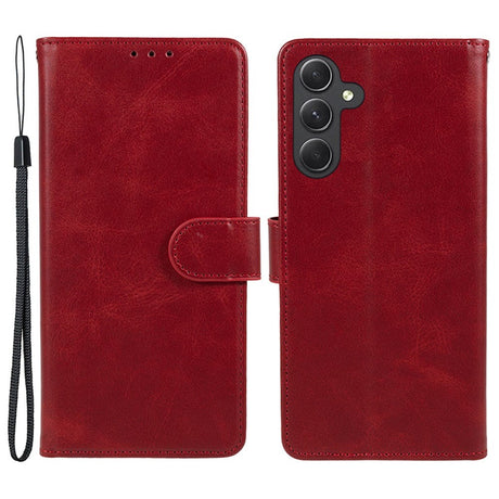 Samsung Galaxy M34 (5G) / F34 (5G) Læder Cover m. Pung og Strop - Rød