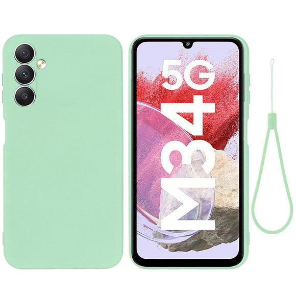Samsung Galaxy M34 (5G) / F34 (5G) Liquid Silikone Cover m. Strop - Grøn