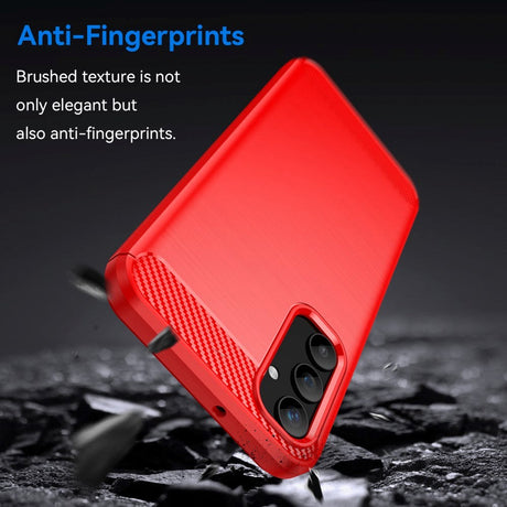 Samsung Galaxy A25 (5G) Brushed Carbon Fiber Fleksibelt Plastik Cover - Rød