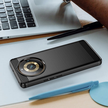 Realme 11 Pro+ 5G / 11 Pro 5G Brushed Carbon Cover - Sort