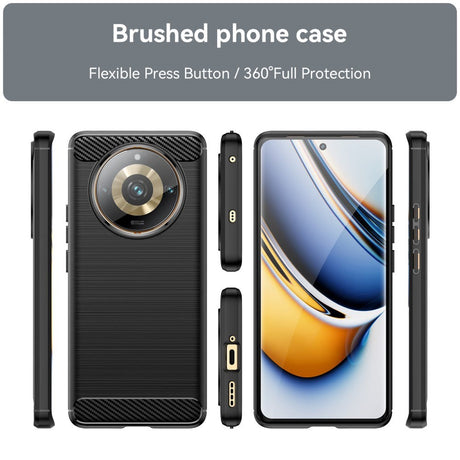 Realme 11 Pro+ 5G / 11 Pro 5G Brushed Carbon Cover - Sort