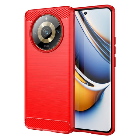 Realme 11 Pro+ 5G / 11 Pro 5G Brushed Carbon Cover - Rød