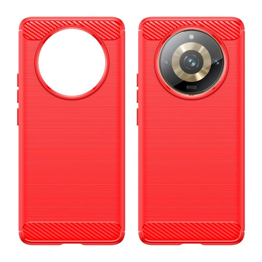 Realme 11 Pro+ 5G / 11 Pro 5G Brushed Carbon Cover - Rød